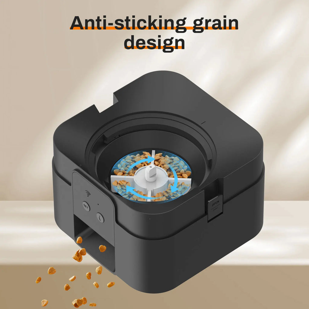 Pet feeding machine, APP controlled automatic cat feeder, cat dry food dispenser, suitable for small and medium-sized pet feeder