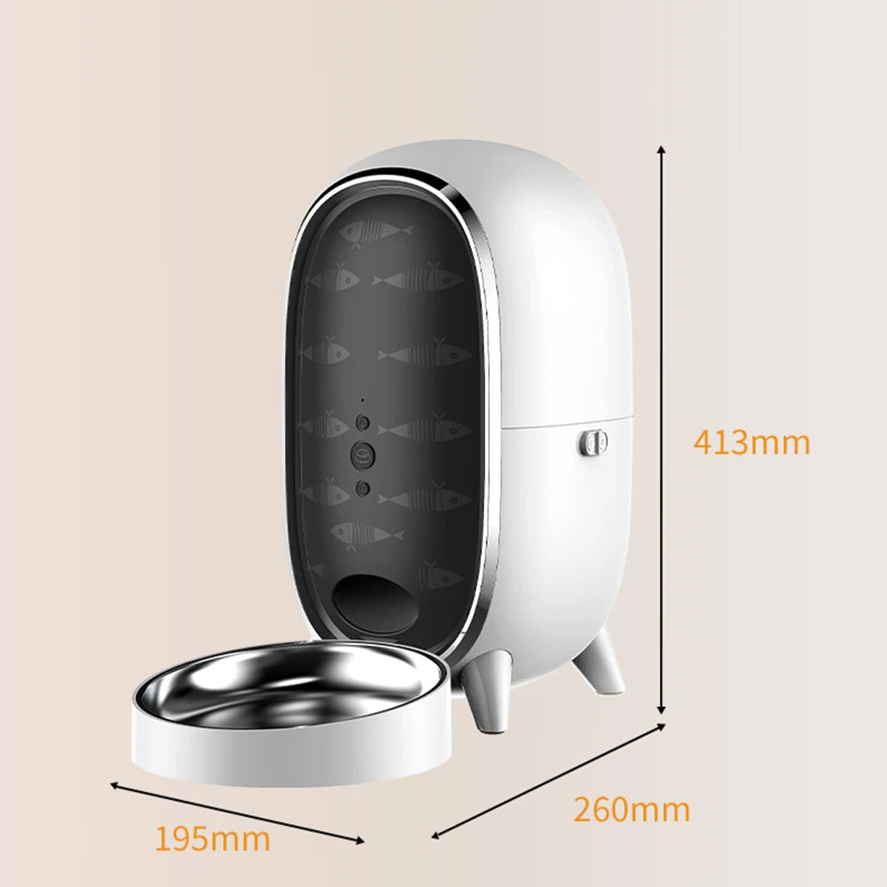 Portable Pet Dog Feeder Stainless Steel Bowl New Product for Real-Person Recording Timed Feeding Charge-Powered Plastic Material